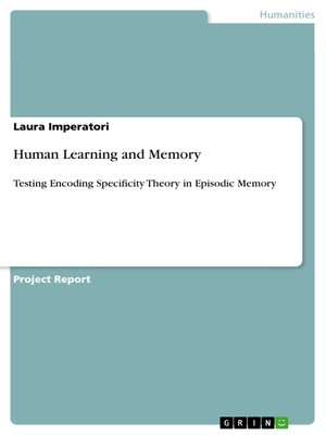 cover image of Human Learning and Memory